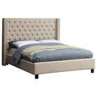 Meridian Furniture Ashton Linen King Bed - Beige - Bedroom Beds