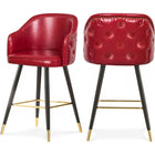 Meridian Furniture Barbosa Faux Leather Bar | Counter Stool - Red - Stools