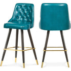 Meridian Furniture Portnoy Faux Leather Bar | Counter Stool - Blue - Stools