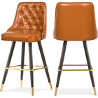 Meridian Furniture Portnoy Faux Leather Bar | Counter Stool - Cognac - Stools