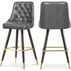 Meridian Furniture Portnoy Faux Leather Bar | Counter Stool - Grey - Stools