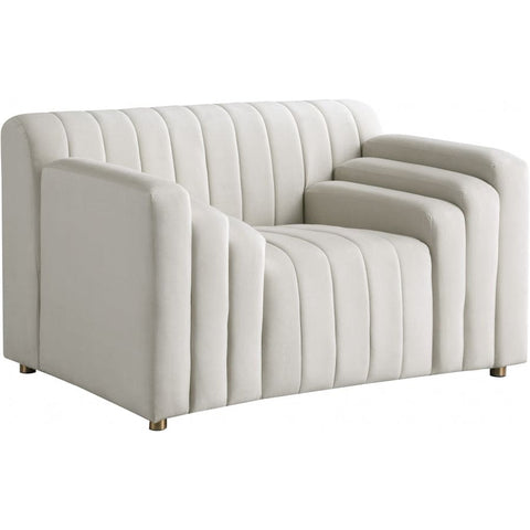 Meridian Furniture Naya Velvet Chair - Cream - Chairs