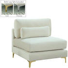 Meridian Furniture Julia Velvet Modular Armless Chair - Cream - Chairs