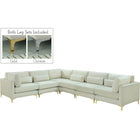 Meridian Furniture Julia Velvet Modular Sectional 6A - Cream - Sofas