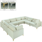 Meridian Furniture Julia Velvet Modular Sectional 8A - Cream - Sofas