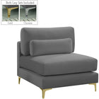 Meridian Furniture Julia Velvet Modular Armless Chair - Grey - Chairs