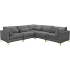 Meridian Furniture Julia Velvet Modular Sectional 5C - Grey - Sofas