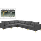 Meridian Furniture Julia Velvet Modular Sectional 6A - Grey - Sofas