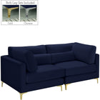Meridian Furniture Julia Velvet Modular 75 Sofa - Navy - Sofas