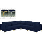 Meridian Furniture Julia Velvet Modular Sectional 5C - Navy - Sofas