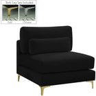 Meridian Furniture Julia Velvet Modular Armless Chair - Black - Chairs