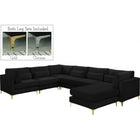 Meridian Furniture Julia Velvet Modular Reversible Sectional 7A - Black - Sofas