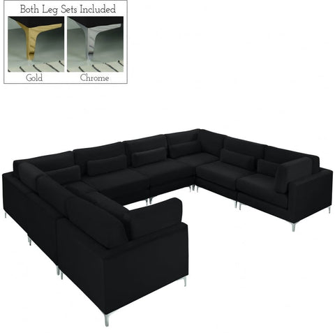 Meridian Furniture Julia Velvet Modular Sectional 8A - Black - Sofas