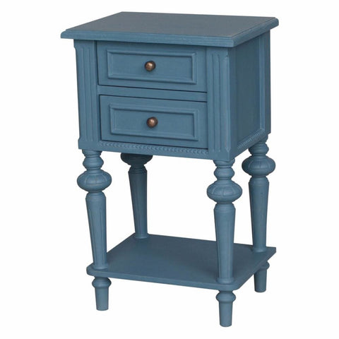 International Caravan Ashbury Perles Oak Veneer Two-drawer Side Table - Antique Teal - Other Tables