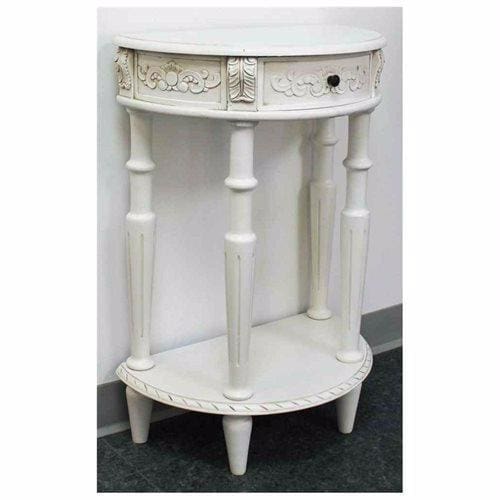 International Caravan Carved Small 1/2 Moon 2-Tier Wall Table - Other Tables