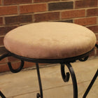 International Caravan Round Iron Vanity Stool with Cushion - Stools