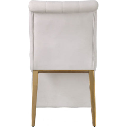 Meridian Furniture Curve Velvet Dining Chair - Cream - Dining Chairs