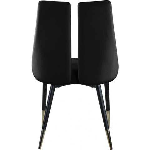 Meridian Furniture Sleek Velvet Dining Chair - Black - Dining Chairs