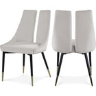 Meridian Furniture Sleek Velvet Dining Chair - Cream - Dining Chairs
