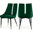 Meridian Furniture Sleek Velvet Dining Chair - Green - Dining Chairs
