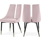 Meridian Furniture Sleek Velvet Dining Chair - Pink - Dining Chairs
