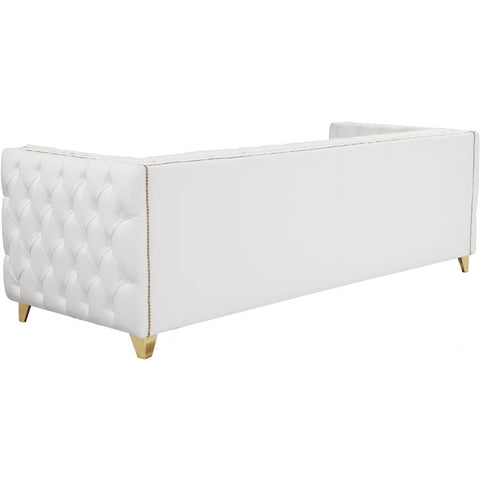 Meridian Furniture Michelle Faux Leather Sofa - White - Sofas