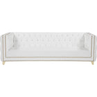 Meridian Furniture Michelle Faux Leather Sofa - White - Sofas