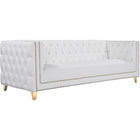 Meridian Furniture Michelle Faux Leather Sofa - White - Sofas