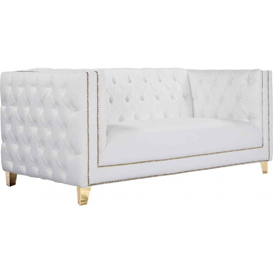 Meridian Furniture Michelle Faux Leather Loveseat - White - Loveseats
