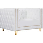 Meridian Furniture Michelle Faux Leather Chair - White - Chairs