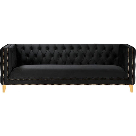 Meridian Furniture Michelle Velvet Sofa - Black - Sofas