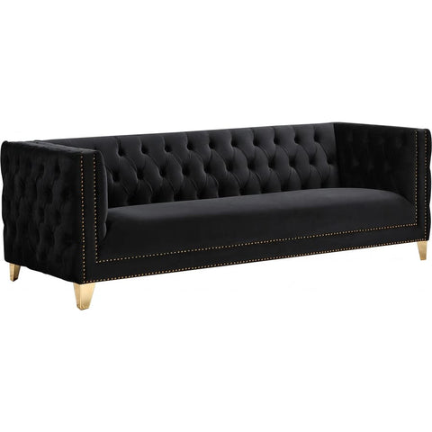 Meridian Furniture Michelle Velvet Sofa - Black - Sofas