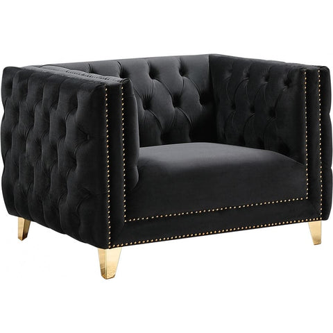 Meridian Furniture Michelle Velvet Chair - Black - Chairs