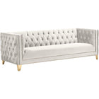 Meridian Furniture Michelle Velvet Sofa - Cream - Sofas