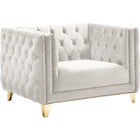 Meridian Furniture Michelle Velvet Chair - Cream - Chairs