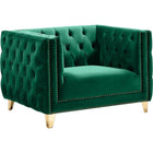 Meridian Furniture Michelle Velvet Chair - Green - Chairs