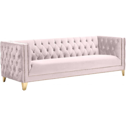 Meridian Furniture Michelle Velvet Sofa - Pink - Sofas