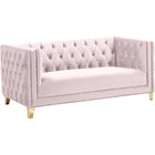 Meridian Furniture Michelle Velvet Loveseat - Pink - Loveseats