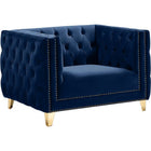 Meridian Furniture Michelle Velvet Chair - Navy - Chairs