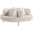 Meridian Furniture Circlet Velvet Roundabout Sofa - Cream - Sofas