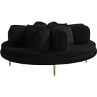 Meridian Furniture Circlet Velvet Roundabout Sofa - Black - Sofas