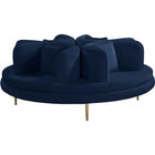 Meridian Furniture Circlet Velvet Roundabout Sofa - Navy - Sofas