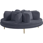 Meridian Furniture Circlet Velvet Roundabout Sofa - Grey - Sofas