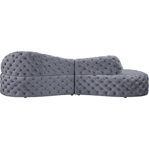 Meridian Furniture Royal Velvet 2pc. Sectional - Grey - Sofas