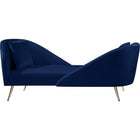 Meridian Furniture Nolan Velvet Chaise - Navy - Chaise