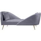 Meridian Furniture Nolan Velvet Chaise - Grey - Chaise