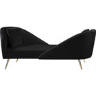 Meridian Furniture Nolan Velvet Chaise - Black - Chaise