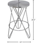 Meridian Furniture Mercury Counter Stool - Silver - Stools