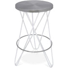 Meridian Furniture Mercury Counter Stool - Silver - White - Stools