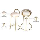 Meridian Furniture Ring Velvet Counter Stool - Gold - Stools